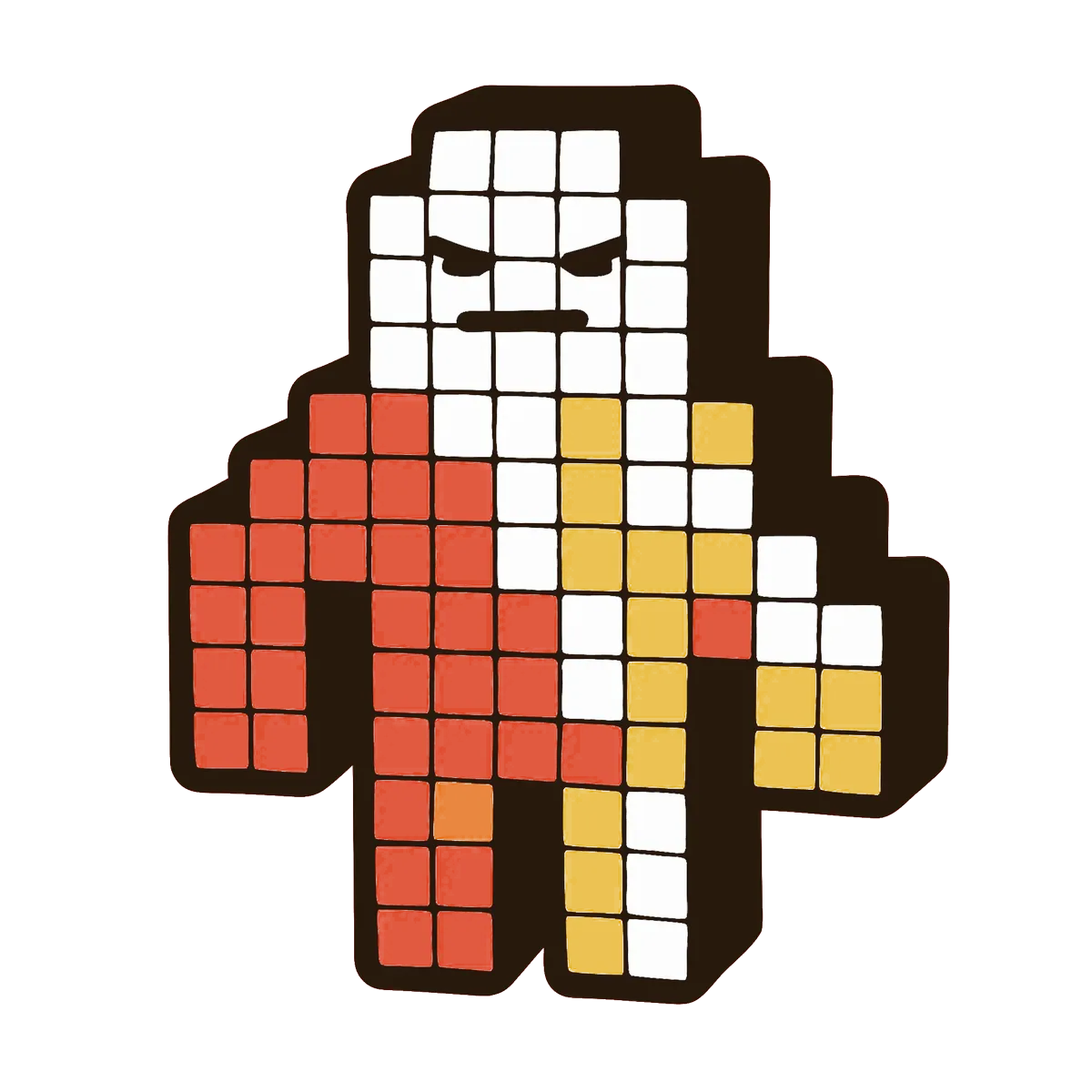 A blocky golem creature built from spreadsheet grid cells.